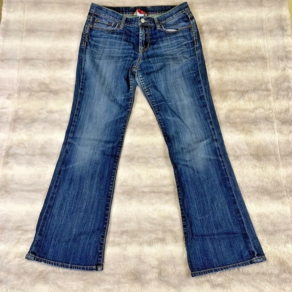 Lucky Brand Sweet N Low Bootcut Jeans Womens 8/29 Blue Denim Embroidered Pockets